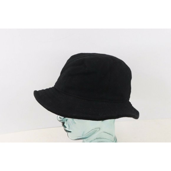 Vintage 90s Banana Republic Blank Wool Blend Bucket Hat Boonie Cap Black Italy main image 5